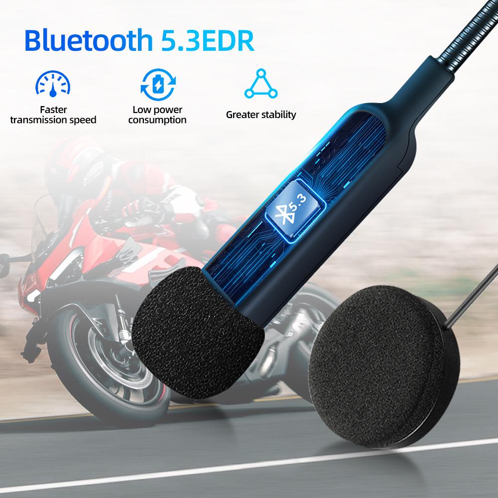 BT30S Мотоциклетный шлем Гарнитура Bluetooth 5.3 Беспроводные наушники Handsfree Call Kit Стерео для мотоциклиста MP3-плеер