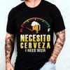 Fashion Casual T-shirt NECESITO CERVEZA Print Men Tshirts Trendy Tee Top Clothes for Summer Drinking Beer T Shirt Fashion Tops