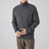 Men Thickened Turtleneck Sweater Fleece Lined Pullover Sweater Warm Knitted Long Sleeve Top Casual Loose Fit for Home Office Street Wear