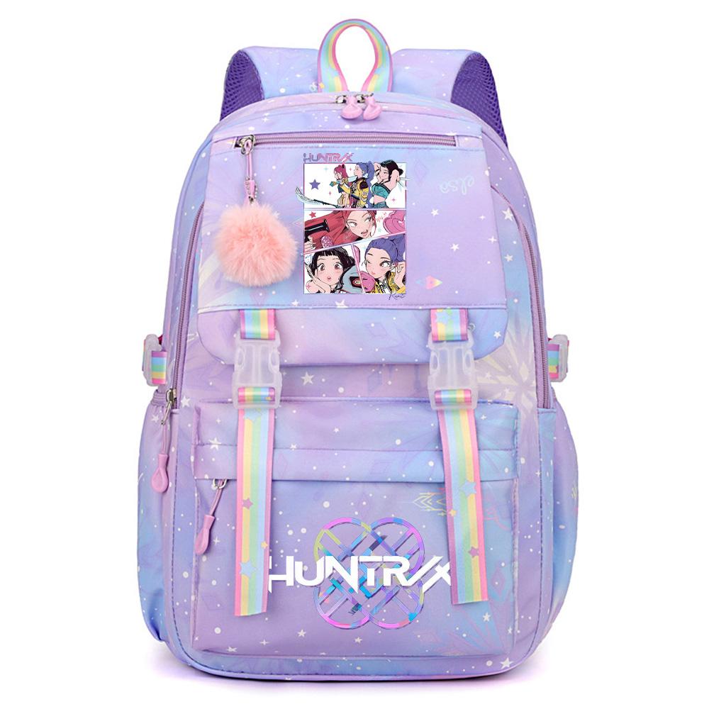Anime K-Pop Demon Hunters Printed Large Capacity Waterproof Backpack Teenger Student Girl Boy Schoolbag Bookbag Women Waterproof Travel Bag Rucksak
