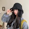 1Pc Strap Windproof Fisherman Hat Versatile Ear Protection Warm Bucket Hat Velvet Lamb's Wool