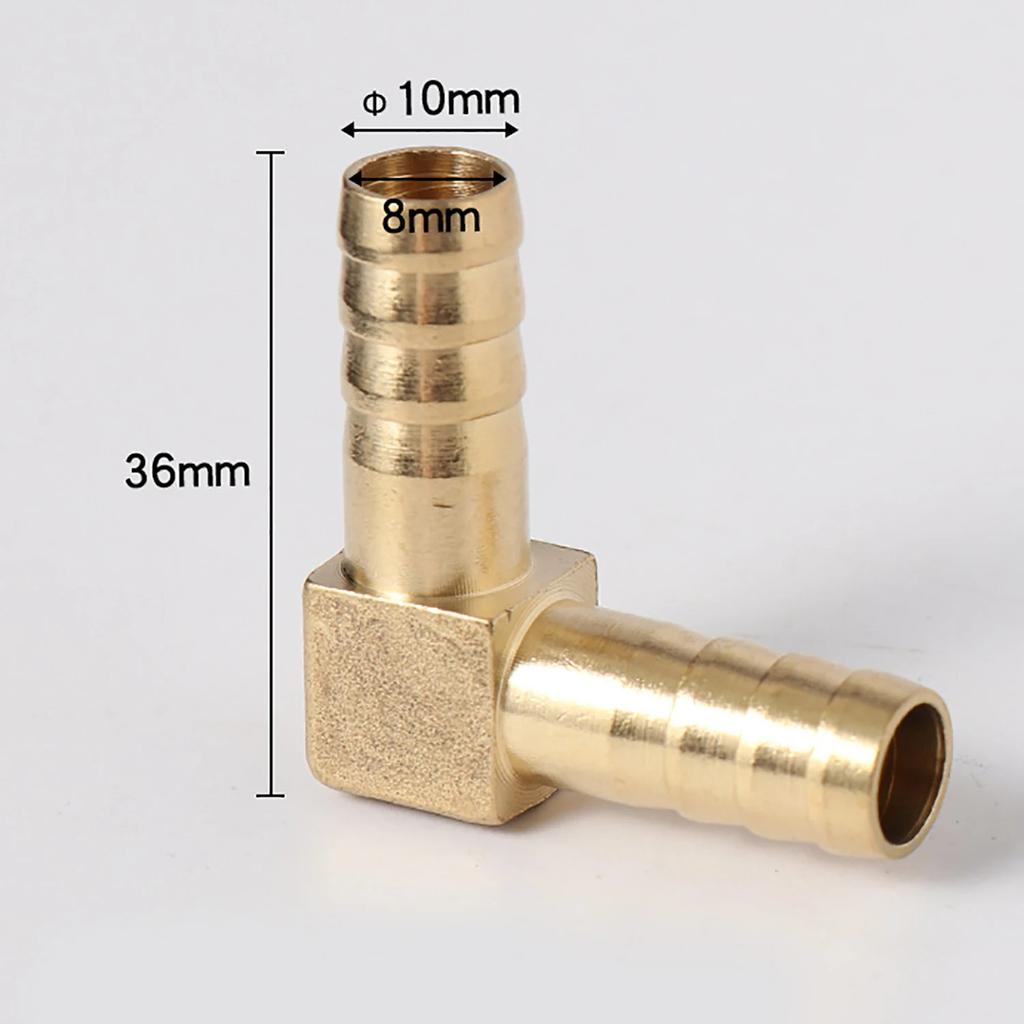 2Pcs Brass 90 Degree Elbow Barb Hose Fitting 8/10/12/16mm Barbed L‑Shape Connector for Air Water Oil Rubber Tube Pipe Adapter