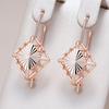 Необычные серьги-подвески цвета розового золота для женщин, геометрические, полые, с цветочным узором, аксессуары, повседневные винтажные украшения
