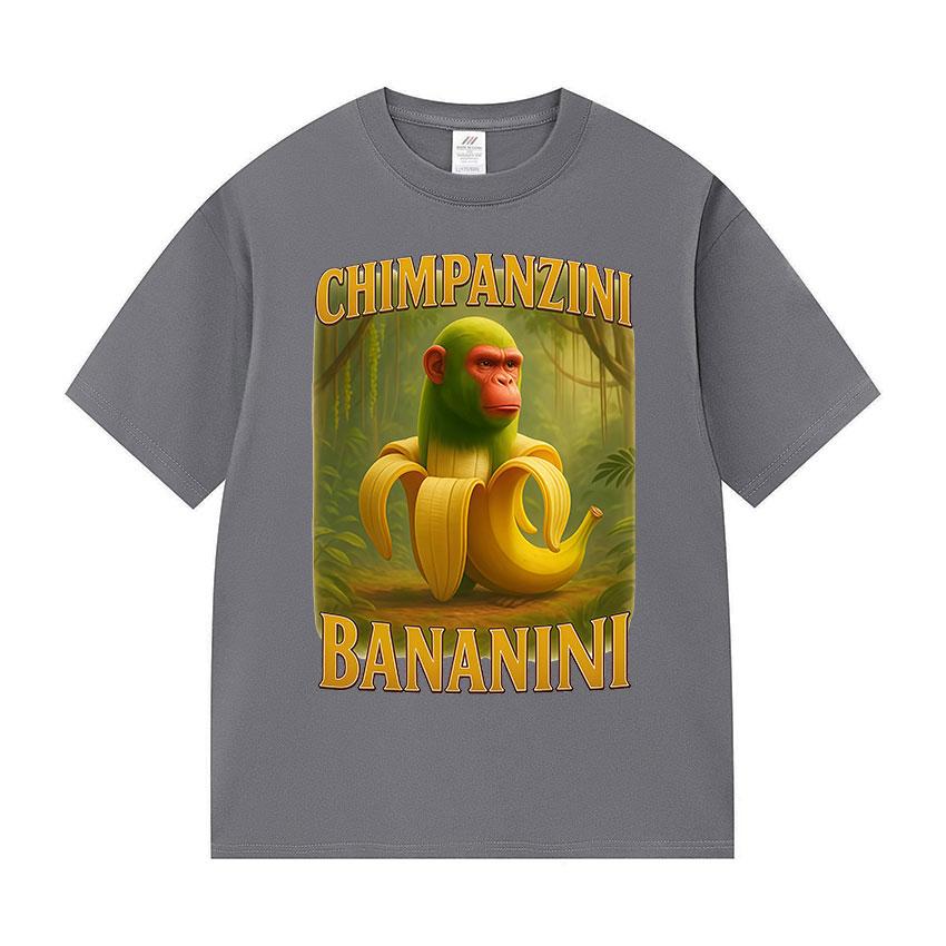 Chimpanzini Bananini Funny Banana Monkey Meme Print T-shirts Women Clothing Fashion Cotton T-shirt Unisex Summer O-Neck T-shirts