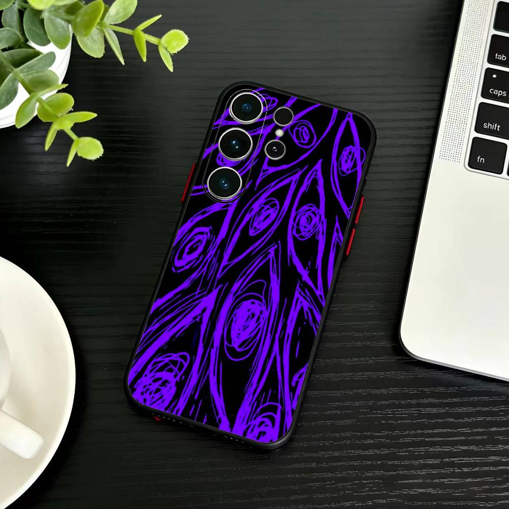 Warning Line Art Phone Case For Samsung S26,S25,S24,S23,S22,S21,S20,Plus,Fe,Lite,Others Black Cover