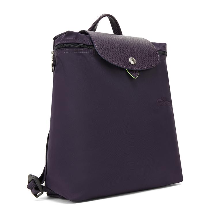 Longchamp Le Pliage Green Logo Snap Zipper Adjustable Shoulder Strap Recycled Polyamide Canvas Backpack Women backpack Purple 1699919645