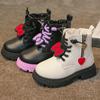 Ботинки для девочек, детские модные резиновые сапоги, классные девчачьи осенне-зимние, мягкая подошва, с бантом сбоку, принцесса, круглый носок, ПУ-сапожки