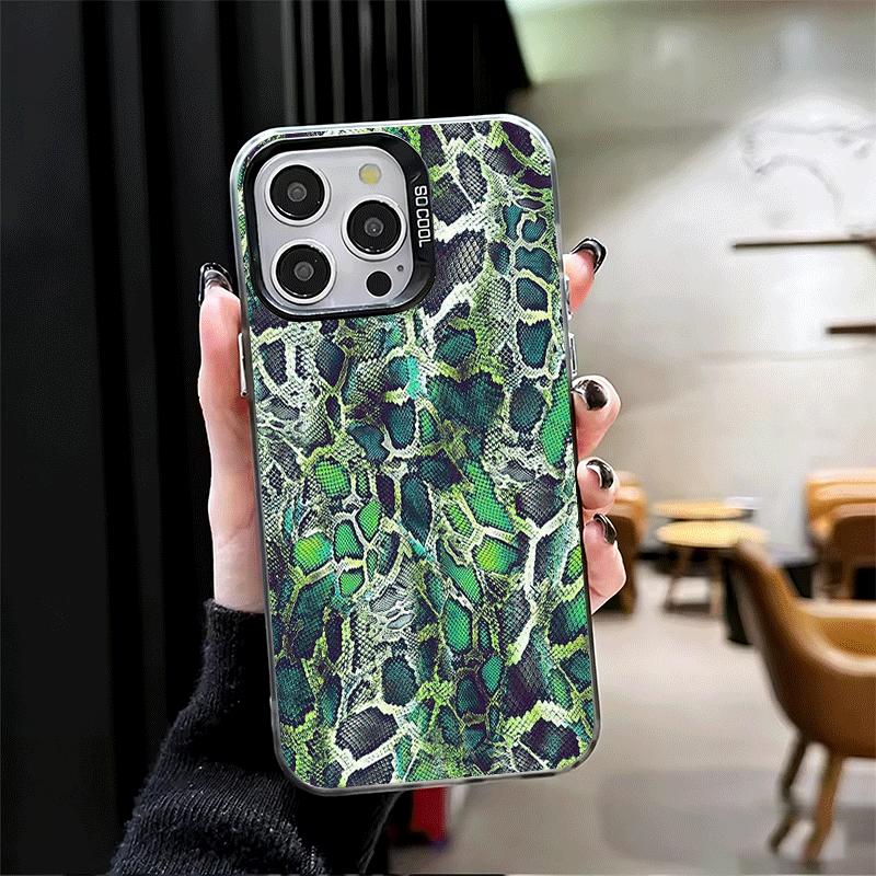 Модный противоударный чехол для телефона с узором под змеиную кожу для iPhone 17 Air 16 16E 15 Pro Max 14 Plus 13 Mini 12 Задняя крышка Защита от падения Веселый