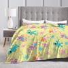 Super Warm Blanket Airplane Travel  Zoe and Rosita on Yellow Bedding Throws S-Sesames Streets Flannel Bedspread For Couch Bed