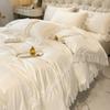 Lace Bedding Set Four-piece Princess Style Skin-friendly Breathable Washed Sheets Quilt Cover Pillowcase