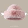 Hairy Mongolian hat girl cute face small dome basin hat cold warm imitation mink warm bucket hat winter