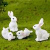 Bunny Resin DIY Ornaments Craft Animal Figurine Miniature Fairy Garden Supplies Easter