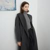 Sancai 100% Merino Wool Hooded Robe Style Double-Faced Long Coat