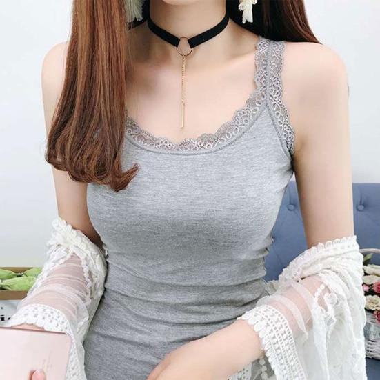 Женский летний тонкий жилет с v-образным вырезом без рукавов, облегающие топы на бретелях, сплошной цвет, камзол с кружевной отделкой, уличная одежда