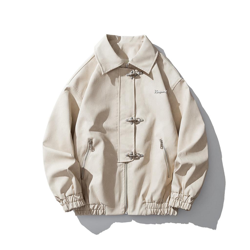 Осень и зима Новая мужская куртка High Street Куртка Британский стиль Корейский стиль Свободная повседневная Красивая кожаная куртка