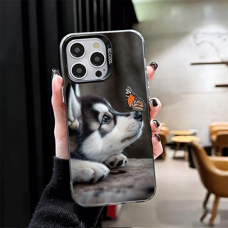 Аляскинский Хаски Милые Собаки Ударопрочный Чехол для Телефона для iPhone 17 Air 16 16E 15 Pro Max 14 Plus 13 Mini 12 Задняя Крышка Противоударный Fundas