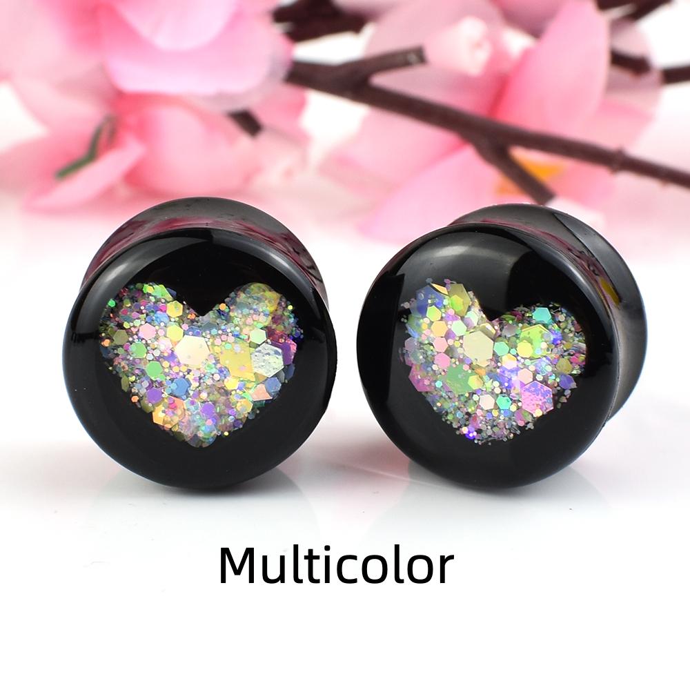6-50 мм милые ушные манометры в форме сердца, туннельные заглушки, расширитель для ушей, растягивающиеся двойные расклешенные пробки, украшения для тела