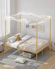 VEVOR Full Size Canopy Bed Frame, Metal Canopy Bed with Minimalist Headboard & Four Posters Design, Heavy Duty Steel Slats Support