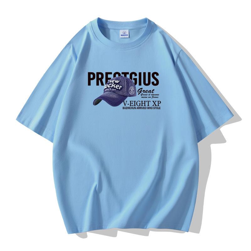 Мужская хлопковая футболка с короткими рукавами и рисунком ковбойской шляпы, свободная футболка большого размера