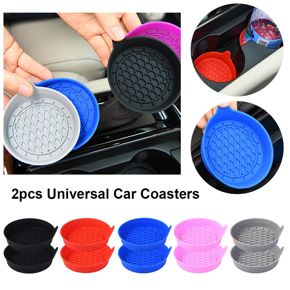 2 шт. Автомобильная подставка под стакан, водонепроницаемая, нескользящая, с защитой от проливания, силиконовая противоскользящая подставка под стакан, подставка под бутылку, автомобильные аксессуары