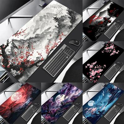 Коврик для мыши Sakura Scenery Большой Противоскользящий Резиновый Игровой Коврик для Мыши Прочный Настольный Коврик Толстый Край с Обшивкой Офисный Игровой Ковер для Стола