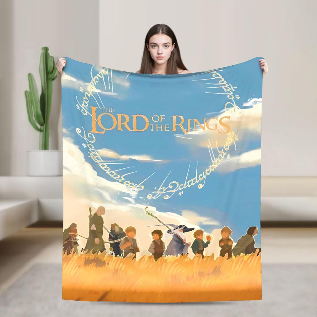 L-Lords Of The R-Rings Одеяло Дорожное Офисное Фланелевое Плед Для Спальни Мягкое Теплое Дизайнерское Качественное Покрывало