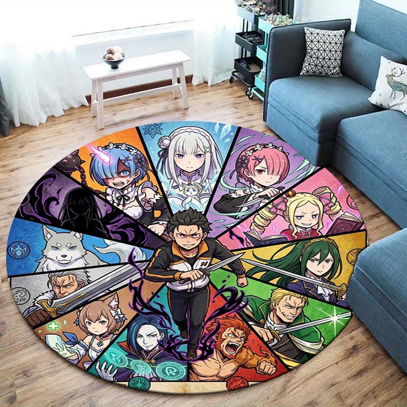 Re Zero Круглый ковер Ковер для гостиной спальни дивана игровой комнаты Декор Нескользящий коврик для пола