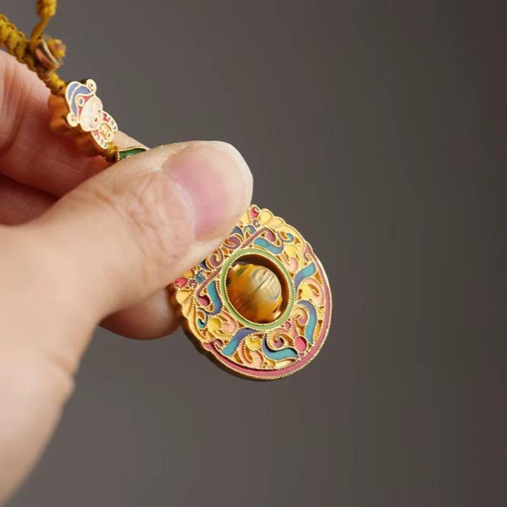 Плетеный веревочный брелок Бог Богатства в китайском стиле, подвеска для ключей, изысканное украшение в виде тыквы-мешочка, подарок