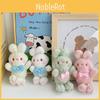 Adorable Bunny Plush Keychain Cute Bowknot Rabbit Stuffed Toy In Pink And Green
