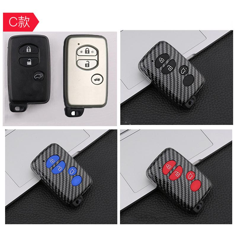 Чехол для ключа автомобиля из ABS-углерода для Toyota Aqua Rav4 Land Cruiser Camry Prado Corolla Prius Чехол Бесключевой Пульт Дистанционного Управления 2 3 Кнопки 2013 20
