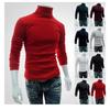 Men's High Collar Long Sleeve Solid Color Pullover Sweater - Korean Style for Spring, Autumn, Winter