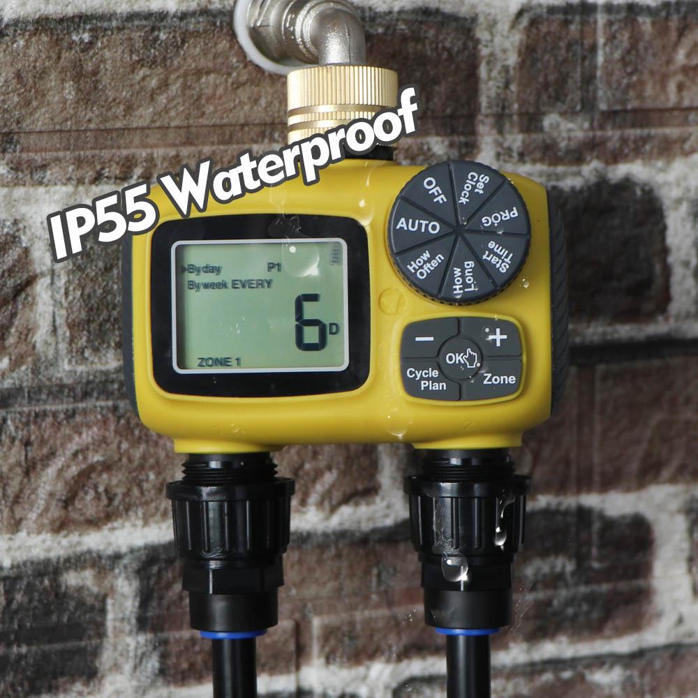 3/8" Система капельного полива с ЖК-таймером Регулируемые на 360° дождеватели Комплект 12 мм ПЭ шланга Быстросъемный соединитель Полив садовых растений