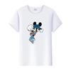 Летняя женская футболка с коротким рукавом Мультяшная футболка Disney Мужская футболка Женские топы Оверсайз Футболка Женская Одежда с принтом Микки Маус
