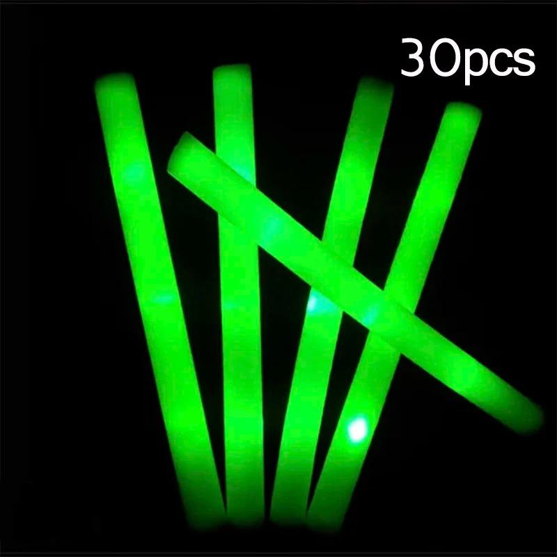30 шт. светодиодных светящихся палочек оптом, красочные RGB светящиеся пенопластовые палочки, темный свет для Рождества, дня рождения, свадьбы, вечеринки, принадлежностей