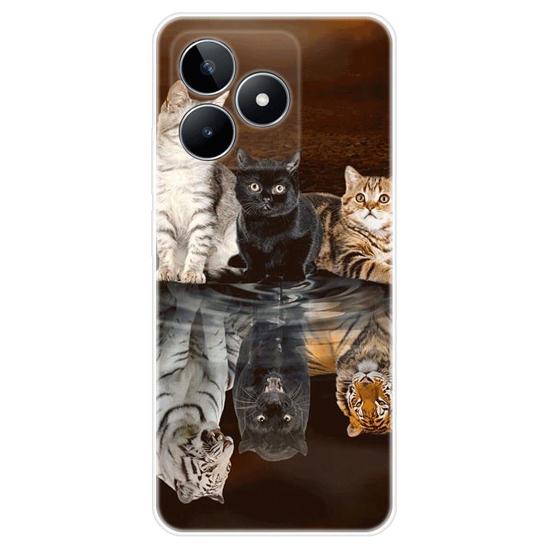 Для Realme C51 Корпус Окрашенная задняя крышка из ТПУ Мягкий силиконовый чехол Realme C51