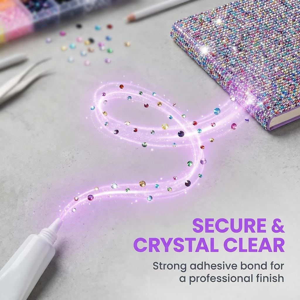 Bedazzle Resin Rhinestone Kits,3mm Flatback Rhinestones Kit for Bedazzling with Glue Craft Tools,DIY Decoration Gems Kit (40 Colors)