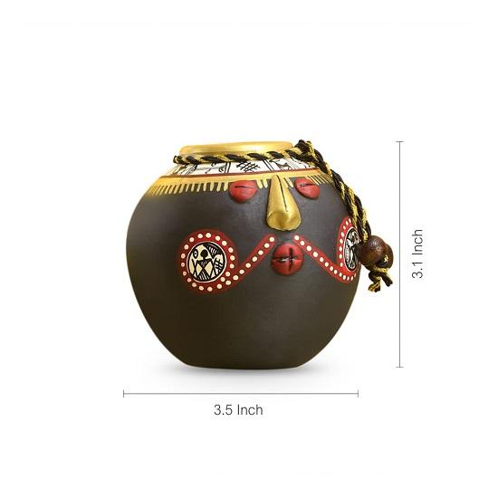 Варли Ручная роспись Племенные Лица Горшки Гостиная Дом Декоративные Терракотовые Горшки Статуэтка Цветочные Горшки Набор из 2)
