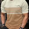 Summer Fashion Striped Printed Men's T-shirt Casual Short Sleeve Top Oversized T-shirt Men's Clothing