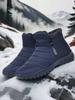 Men'S Casual Sports Shoes, Fleece And Thickened Waterproof Soft-Soled Lightweight Casual Snow Boots