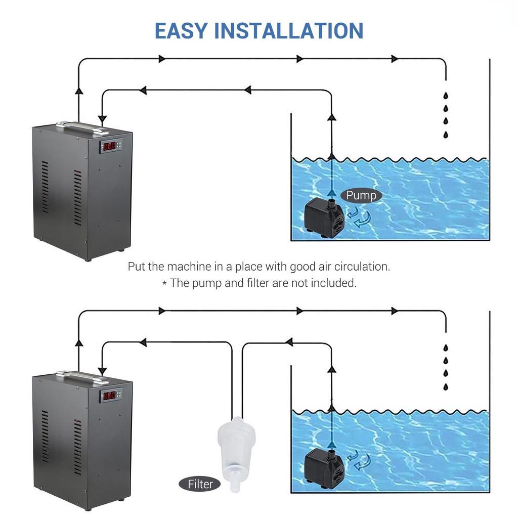 20L Display Quiet Fish Tank Cooling System for Fish Water Grass Coral Shrimp Farming Aquarium Chiller LCD Aquarium Cooler