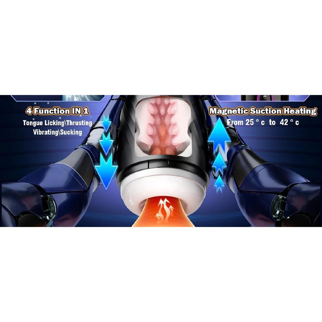 Automatic Male Masturbator Cup with Sucking Thrusting Heating Modes Stroker Blowiob Machine LCD Display Adult Sex Toy for Men