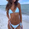 New Bikini Solid Color Triangle Bag Nylon Swimsuit Women's Split Swimsuit