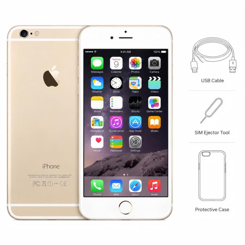 Восстановленный Apple iPhone 6 Plus 128GB Черный/Золотой/Серебристый 5.5" Смартфон с большим экраном Разблокированный Глобальная версия
