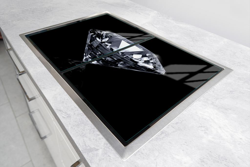 СТЕКЛЯННАЯ ЗАЩИТНАЯ ПАНЕЛЬ ДЛЯ КУХНИ 2x35x52 АЛМАЗ