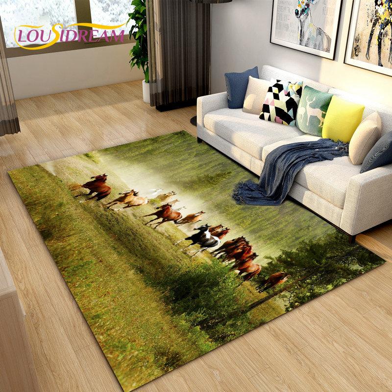 3D коврик с изображением животного Pentium Horse, коврик для гостиной, украшение детской комнаты, детский нескользящий напольный коврик для ползания