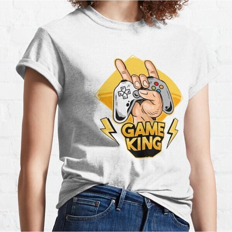 Король Игрового Дизайна Для Игроков, Которые Доминируют В Играх Классическая Футболка