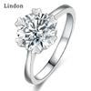 Lindon Classic Copper Alloy Zircon Ring Ladies Jewelry Wedding Promise Party Gift