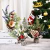 25CM Table Mini Christmas Tree with Flower, Small Size Christmas Trees Gift for Kids and Friends, Desktop Christmas Tree, New Year's Tree Decoration
