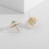 Элегантные белые серьги-гвоздики с цветком, золотые тычинки для женщин, большие двухслойные серьги с гарденией, модные украшения для вечеринок и темперамента