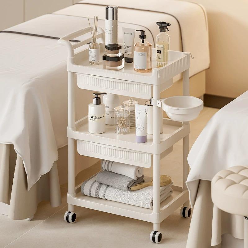 Carrito de almacenamiento móvil para salón de belleza, organizador de herramientas de cuidado facial